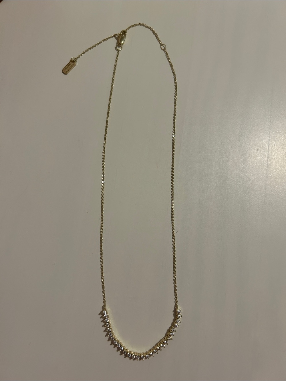 Melinda Maria gold necklace with simulated diamonds